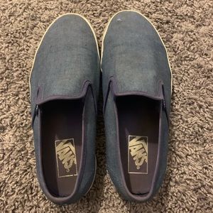 Chambray Vans with blue piping